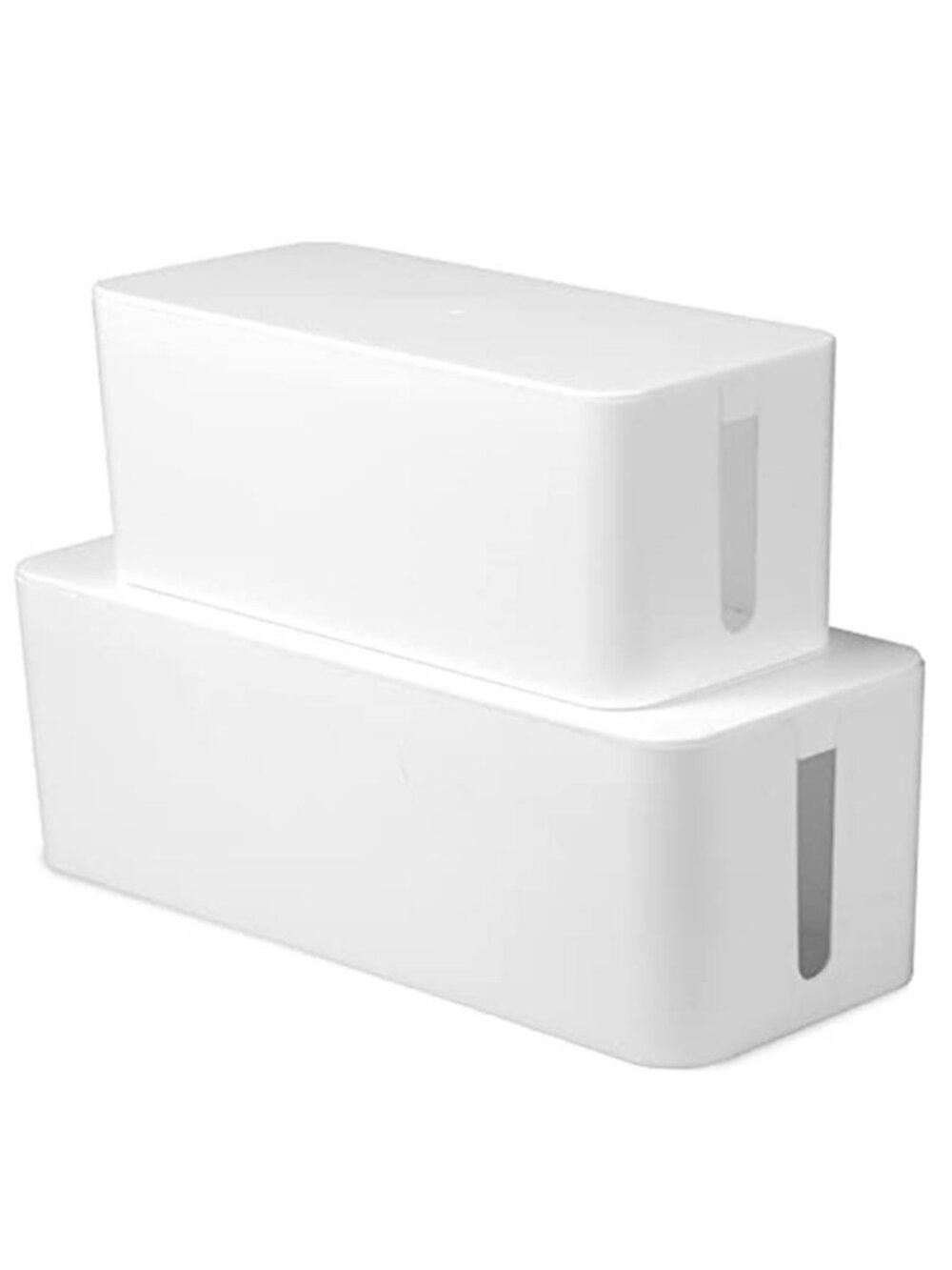 Cable Management Box 2 Pack White Cord Organizer Hider Power Strip Cover
